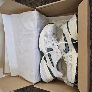 Nike White and Green Athletic Shoes